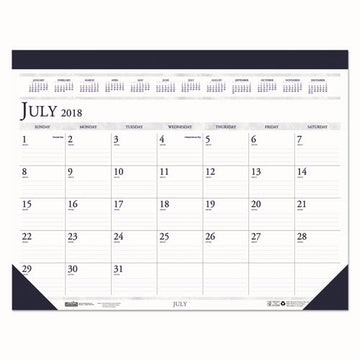 House of Doolittle™ Recycled Academic Desk Pad Calendar, 18.5 X 13, White-blue Sheets, Blue Binding-corners, 14-month (july To Aug): 2021 To 2022 freeshipping - TVN Wholesale
